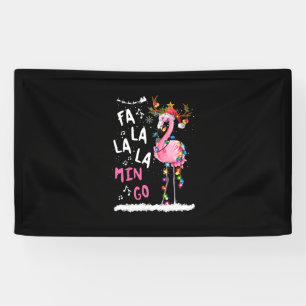 Christmas - Fa-La-La Mingo Flamingo With Christmas Banner