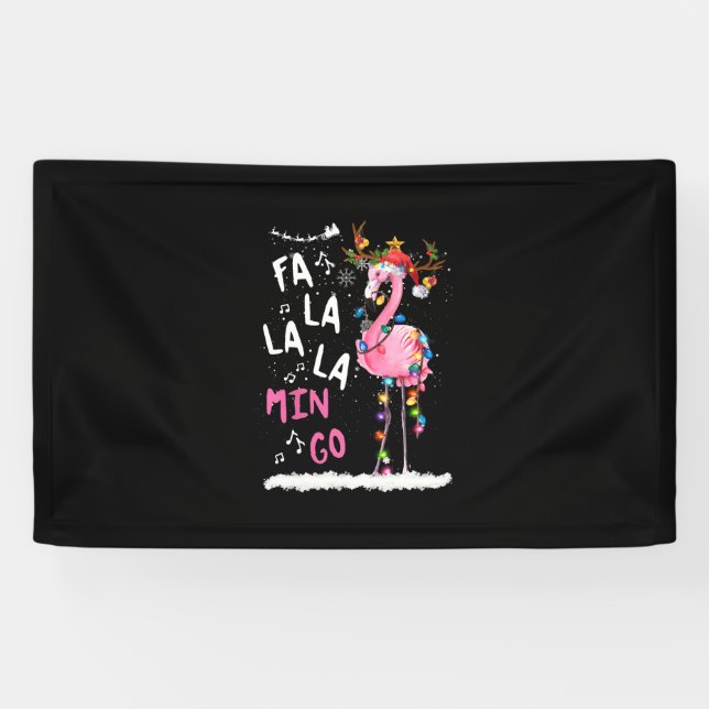 Christmas - Fa-La-La Mingo Flamingo With Christmas Banner (Horizontal)