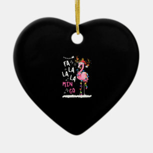 Christmas - Fa-La-La Mingo Flamingo With Christmas Ceramic Tree Decoration