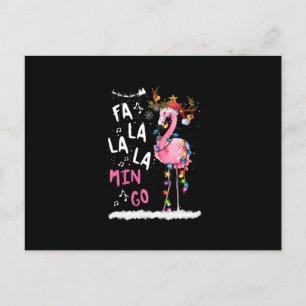 Christmas - Fa-La-La Mingo Flamingo With Christmas Postcard