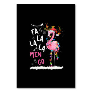 Christmas - Fa-La-La Mingo Flamingo With Christmas Table Number