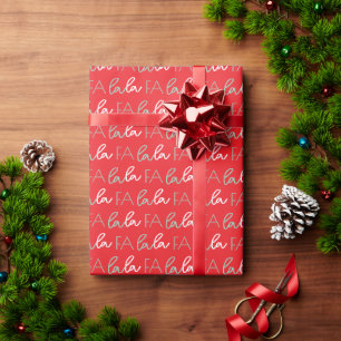 Christmas fa la la minimalist modern typography  wrapping paper