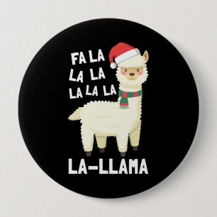 Christmas Fa La Llama Essential 10 Cm Round Badge