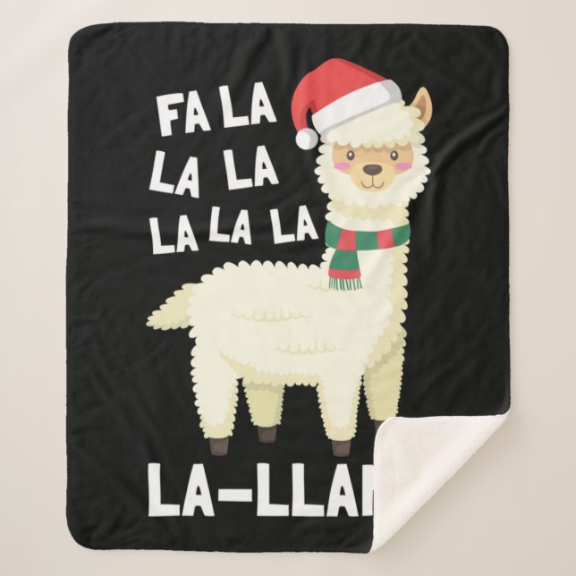 Christmas Fa La Llama Essential Sherpa Blanket (Front)