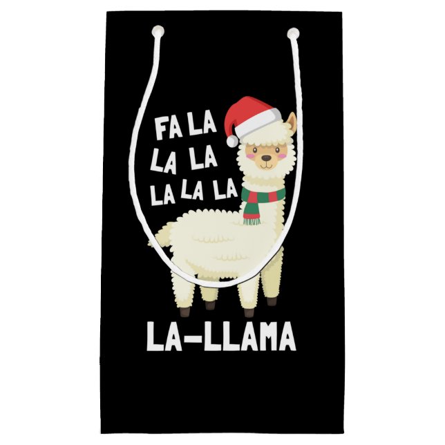 Christmas Fa La Llama Essential Small Gift Bag (Front)