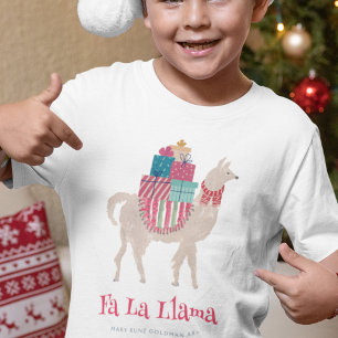 Christmas Fa La Llama Hand-Illustrated Animal T-Shirt