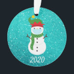 Christmas Face Mask Snowman 2020 Quarantine Ornament<br><div class="desc">This design may be personalised in the area provided by changing the photo and/or text. Or it can be customised by choosing the click to customise further option and delete or change the colour of the background, add text, change the text colour or style, or delete the text for an...</div>