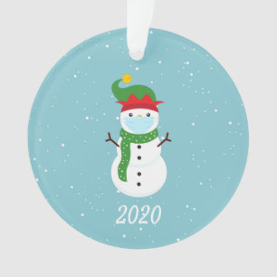 Christmas Face Mask Snowman 2020 Quarantine Ornament