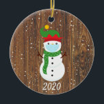 Christmas Face Mask Snowman 2020 Wood Ceramic Tree Decoration<br><div class="desc">This design was created though digital art. It may be personalised in the area provided or customising by changing the photo or added your own words. Contact me at colorflowcreations@gmail.com if you with to have this design on another product. Purchase my original abstract acrylic painting for sale at www.etsy.com/shop/colorflowart. See...</div>