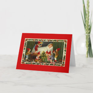 Christmas  fairies visit child holiday card