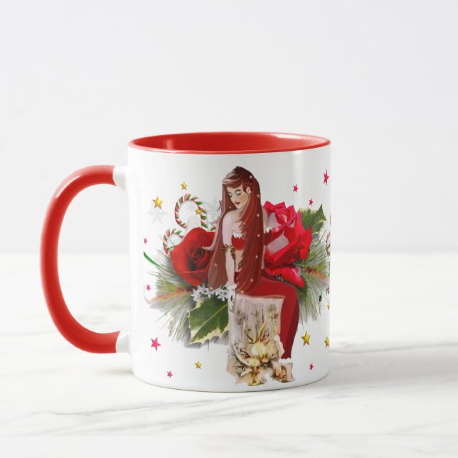 Christmas Fairy & Candy Canes Mug (Left)