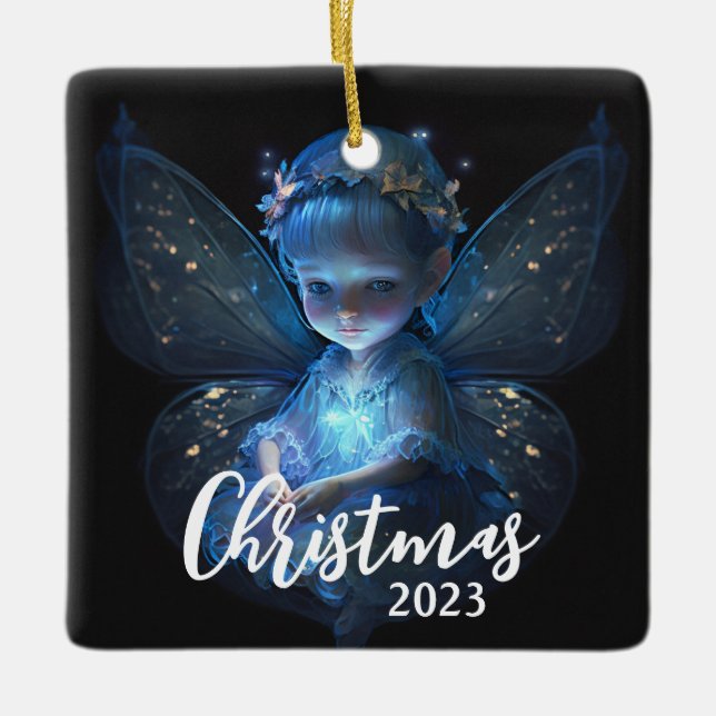 Christmas Fairy Ceramic Ornament (Front)