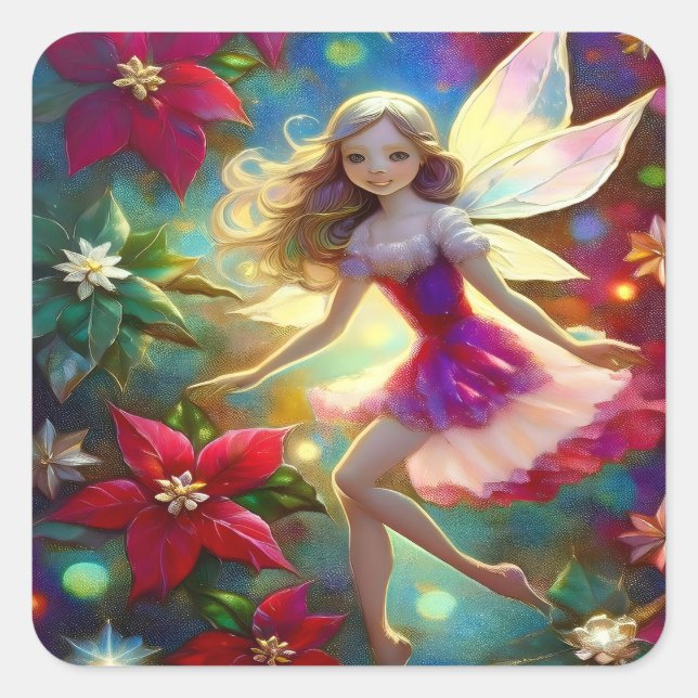 Christmas Fairy Collection - Ash Blonde Hair Square Sticker (Front)