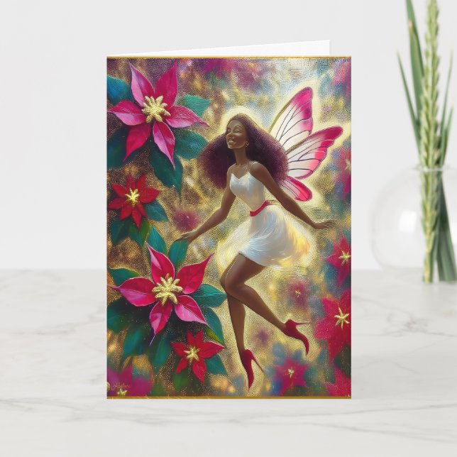 Christmas Fairy Collection - Auburn Natural Hair Card (Front)