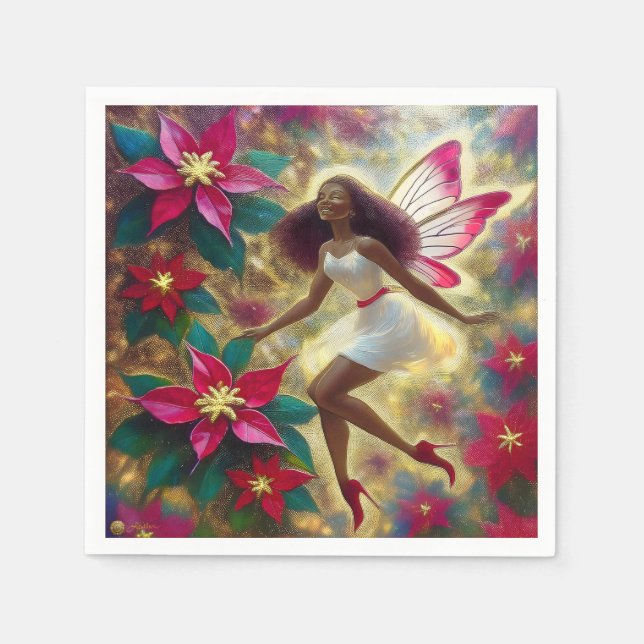 Christmas Fairy Collection - Auburn Natural Hair Napkin (Front)