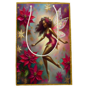 Christmas Fairy Collection - Brown Natural Hair Medium Gift Bag