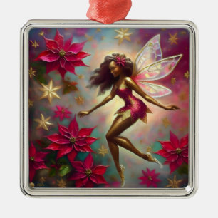 Christmas Fairy Collection - Brown Natural Hair Metal Tree Decoration