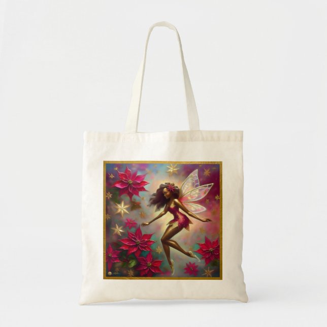 Christmas Fairy Collection - Brown Natural Hair Tote Bag (Front)