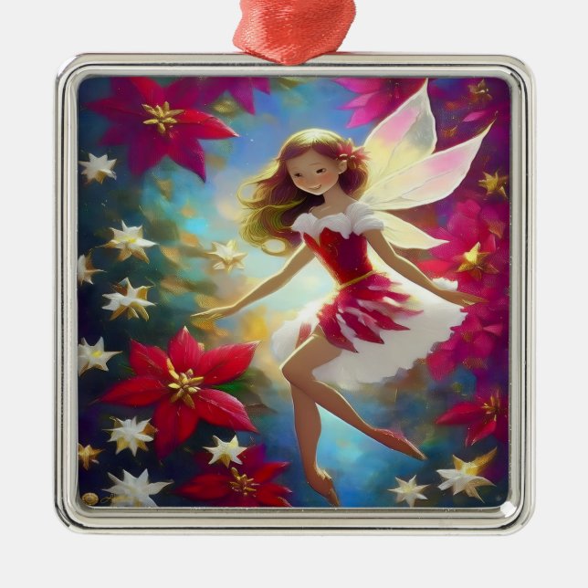 Christmas Fairy Collection - Copper Ginger Hair Metal Tree Decoration (Front)