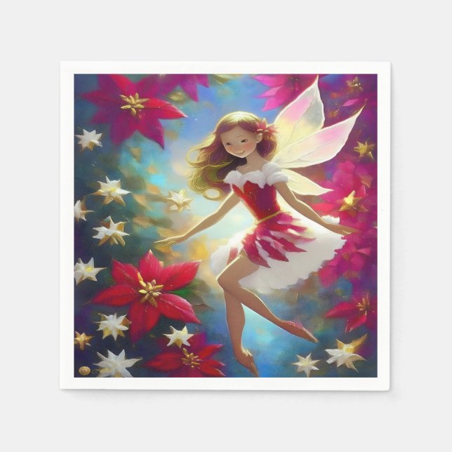 Christmas Fairy Collection - Copper Ginger Hair Napkin (Front)