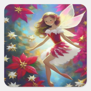Christmas Fairy Collection - Copper Ginger Hair Square Sticker