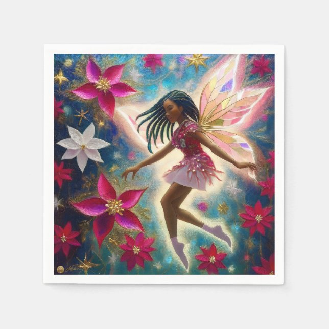 Christmas Fairy Collection - Cornrows Braids Hair Napkin (Front)