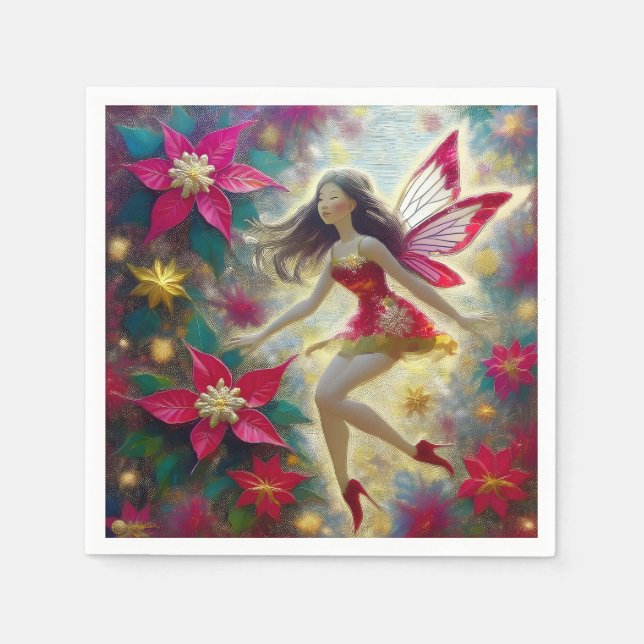 Christmas Fairy Collection - Dark Brown Hair Napkin (Front)