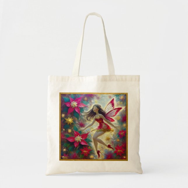 Christmas Fairy Collection - Dark Brown Hair Tote Bag (Front)