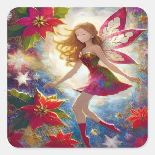 Christmas Fairy Collection - Ginger Hair Square Sticker