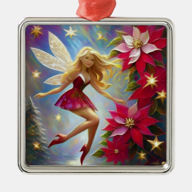 Christmas Fairy Collection - Honey Blonde Hair Metal Tree Decoration (Front)