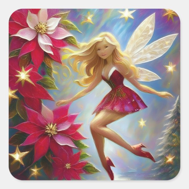 Christmas Fairy Collection - Honey Blonde Hair Square Sticker (Front)