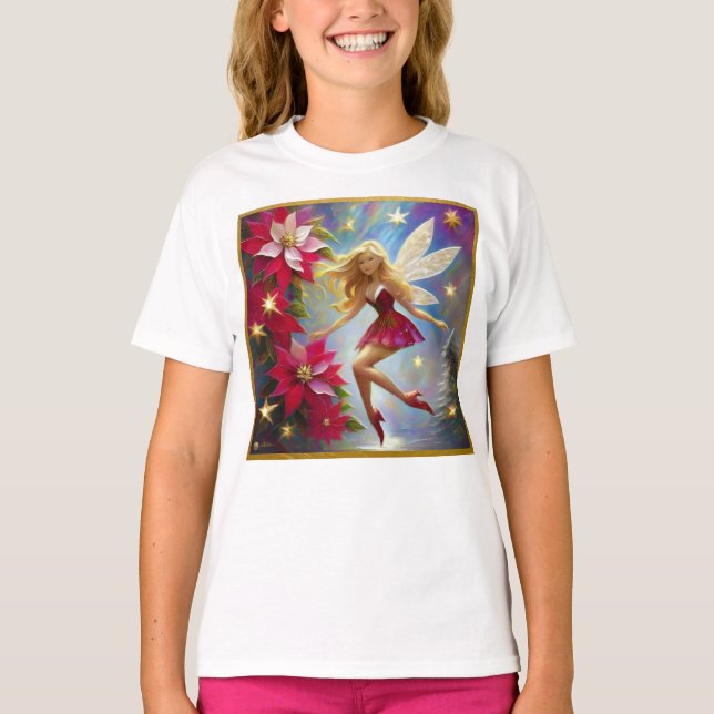 Christmas Fairy Collection - Honey Blonde Hair T-Shirt (Front)