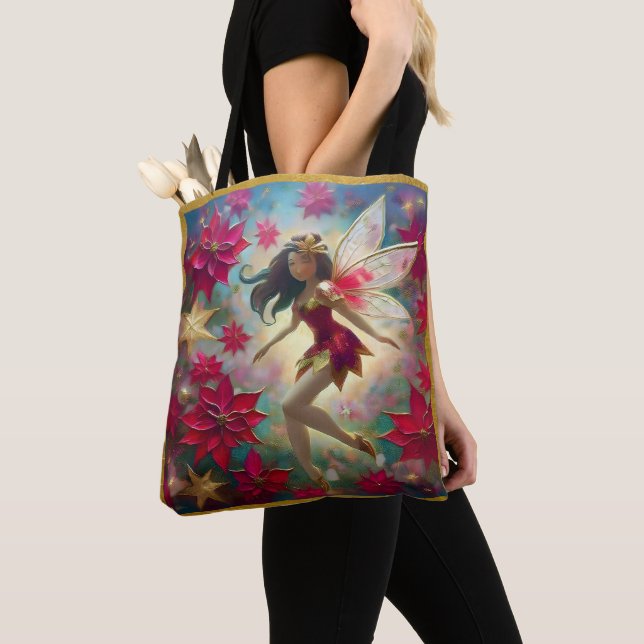 Christmas Fairy Collection - Medium Brown Hair Tote Bag (Close Up)