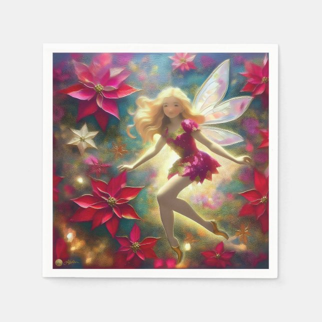 Christmas Fairy Collection - Pale Gold Blonde Hair Napkin (Front)
