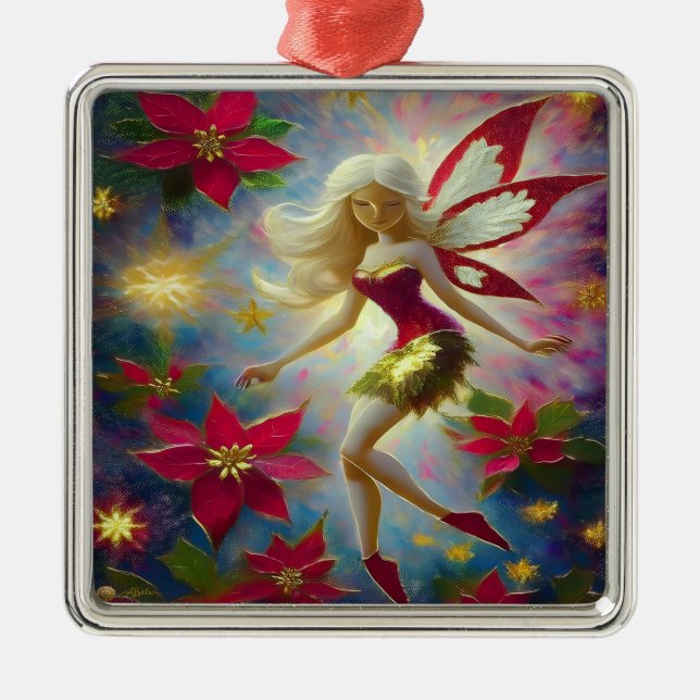 Christmas Fairy Collection - Platinum Blonde Hair Metal Tree Decoration (Front)