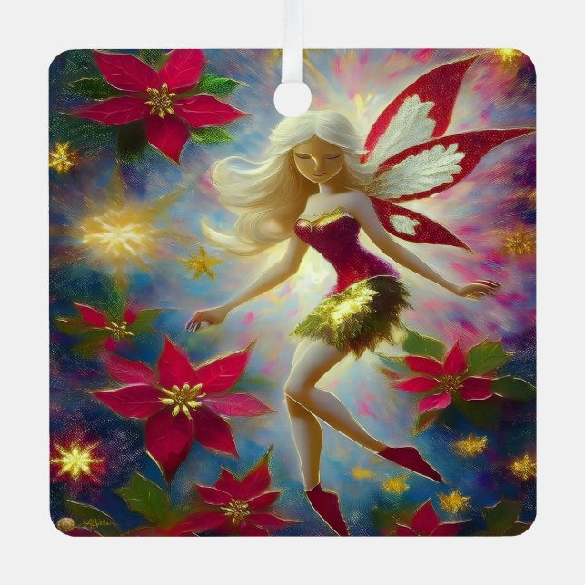 Christmas Fairy Collection - Platinum Blonde Hair Metal Tree Decoration (Front)