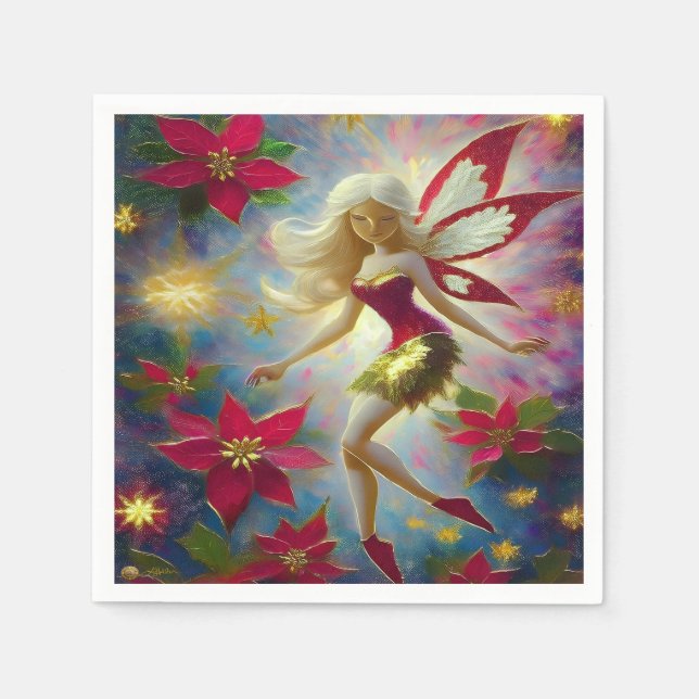 Christmas Fairy Collection - Platinum Blonde Hair Napkin (Front)