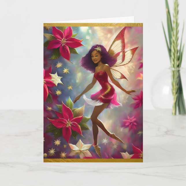 Christmas Fairy Collection Plum Tint Natural Hair Card (Front)