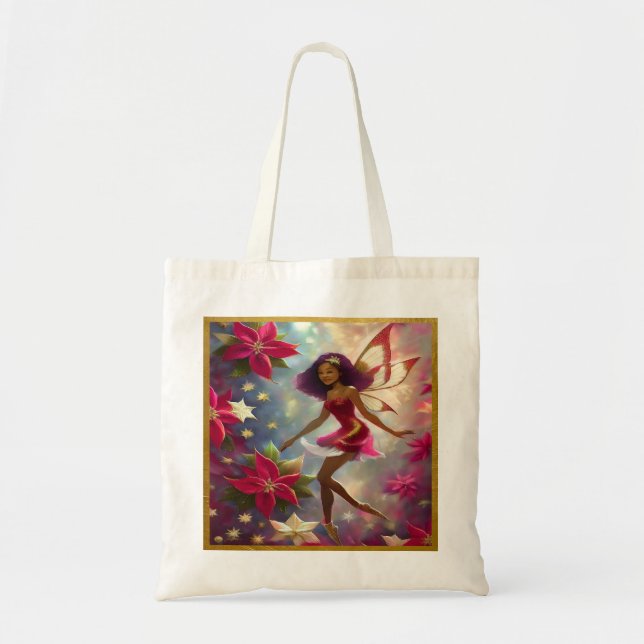 Christmas Fairy Collection Plum Tint Natural Hair Tote Bag (Front)