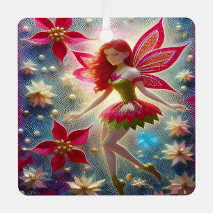 Christmas Fairy Collection - Red Hair Metal Tree Decoration