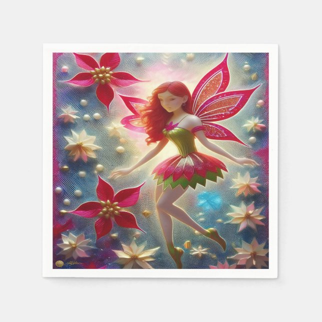 Christmas Fairy Collection - Red Hair Napkin (Front)