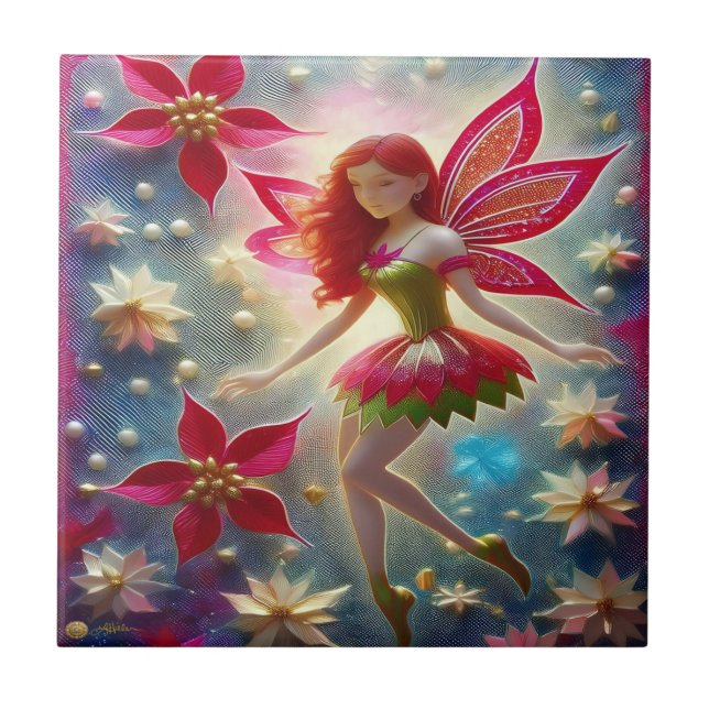 Christmas Fairy Collection - Red Hair Tile (Front)