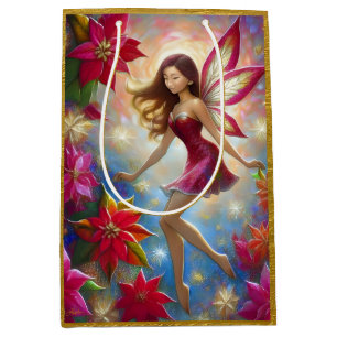 Christmas Fairy Collection - Reddish Brown Hair Medium Gift Bag