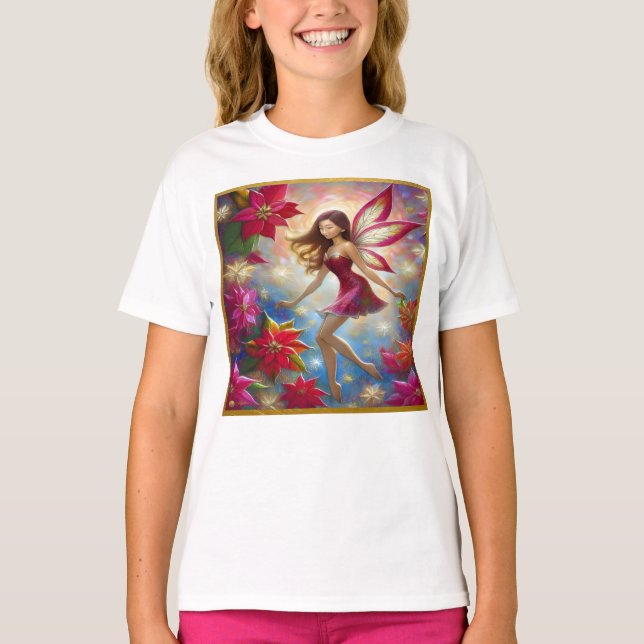 Christmas Fairy Collection - Reddish Brown Hair T-Shirt (Front)