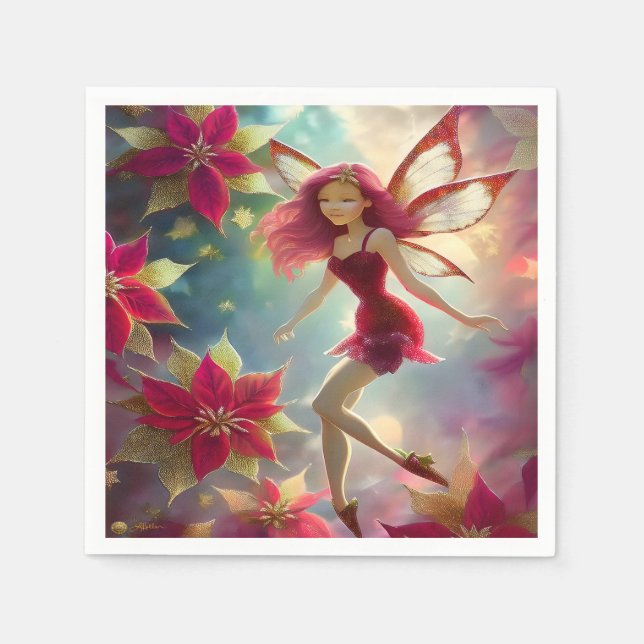 Christmas Fairy Collection - Rose Red Hair Napkin (Front)