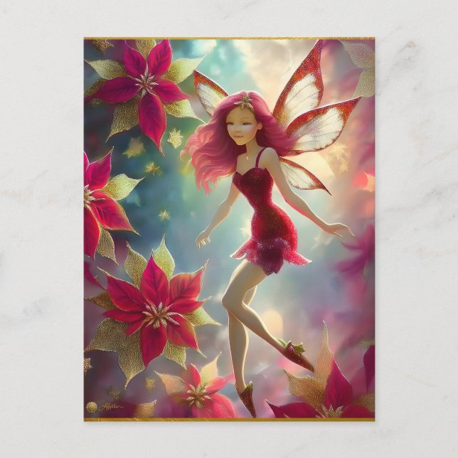 Christmas Fairy Collection - Rose Red Hair Postcard (Front)
