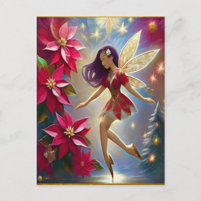 Christmas Fairy Collection - Straight Plum Hair Postcard (Front)