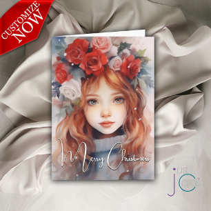 Christmas Fairy of the Roses Holiday Card