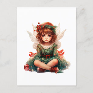 Christmas fairy postcard