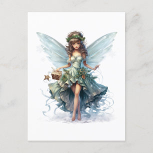 Christmas fairy postcard